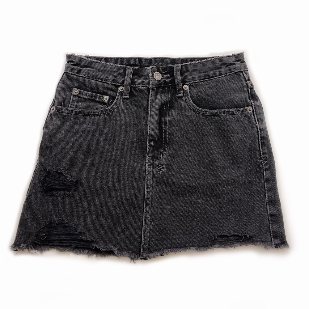 KSUBI - Distressed Denim Mini Skirt - Black - Size 25